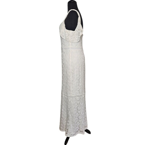 RALPH LAUREN LRL Lace Maxi Dress Size 8 White Sleeveless Elegant Bridal READ - Picture 9 of 12